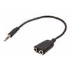 CAVO SDOPPIATORE NEDIS CAGP22100BK02 STEREO MASCHIO DA 1 MINIJACK DA 3.5 MM - A 2 MINI JACK FEMMINA DA 3.5 MM LUNGHEZZA 0.20 m COLORE NERO 